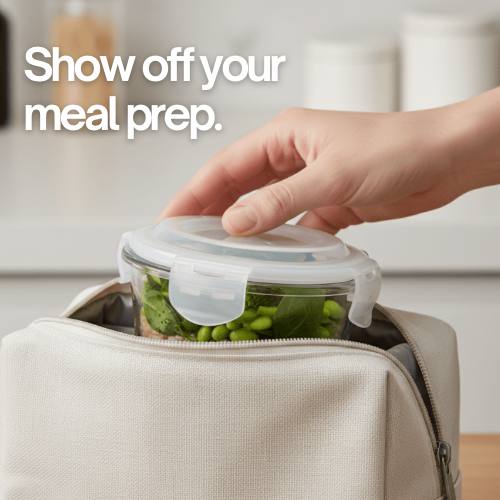 Glass Container - Set of 3 | Transparent, Microwave Safe, Leak Proof, Dishwasher Safe, Stain Free